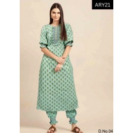 New Designer Printed Poly Rayon Kurti with Pant set