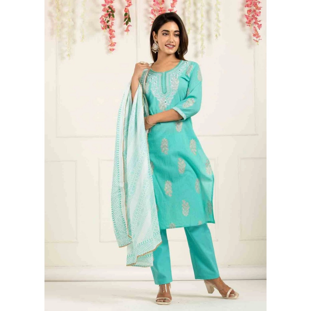 Cotton Kurti Pant with Dupatta