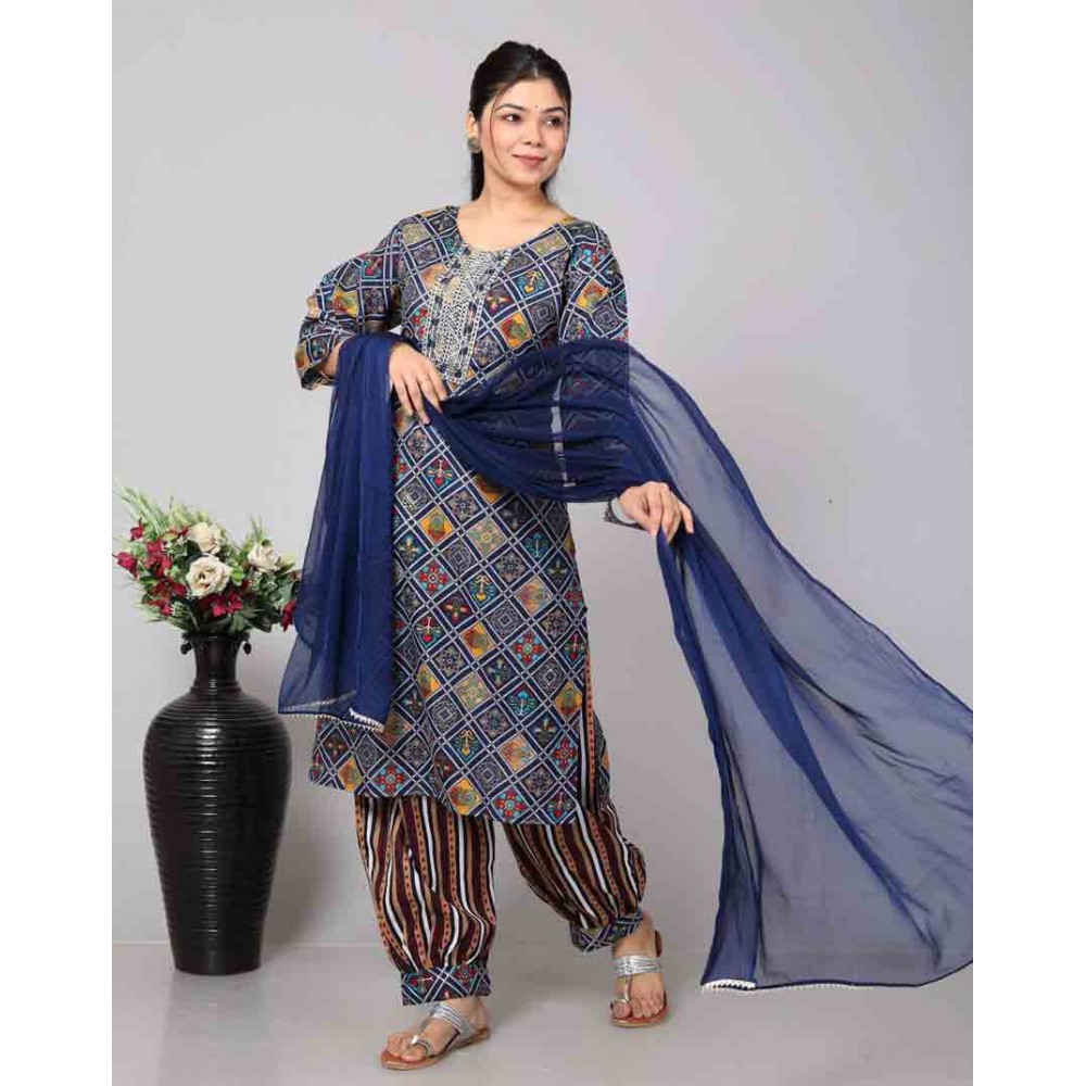 Rayon Kurti Pant with Dupatta