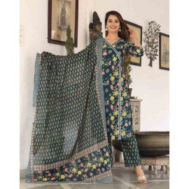 Cotton kurti Pant with Dupatta