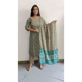 Cotton Kurti Pant with Dupatta