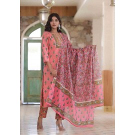 Cotton kurti Pant with Dupatta