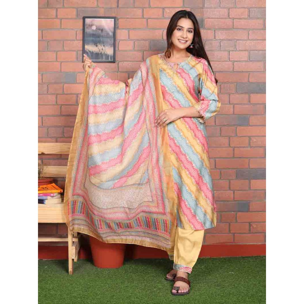 Modal Silk Kurti Pant with Dupatta