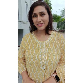 Cotton kurti Afgani Pant with Dupatta