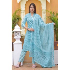 Cotton kurti Pant with Dupatta