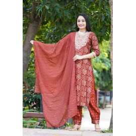 Modal Silk Kurti Pant with Dupatta