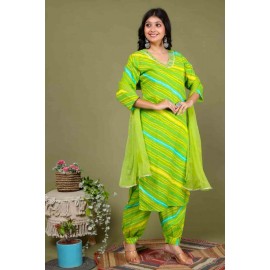 Cotton kurti Afgani Pant with Dupatta