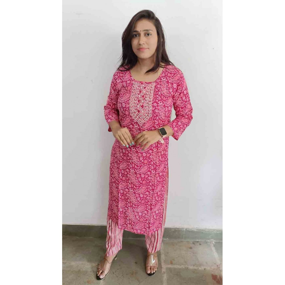 Rayon kurti With Pant