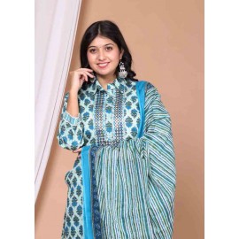 Cotton Kurti Pant with Dupatta