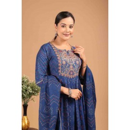 Rayon Nayra Cut kurti Pant with Dupatta