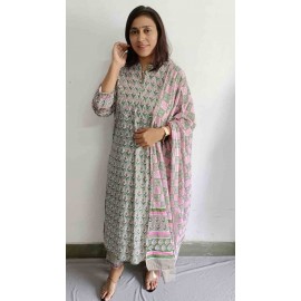 Cotton kurti Pant with Dupatta