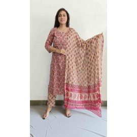 Cotton Kurti Pant with Dupatta