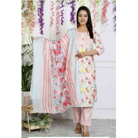 Cotton 60 - 40 kurti Pant with Dupatta