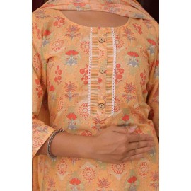 Capsule print kurti pant with dupatta