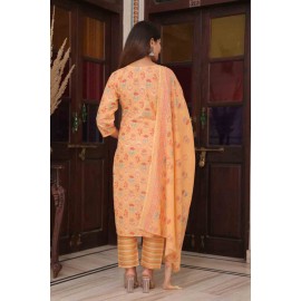 Capsule print kurti pant with dupatta