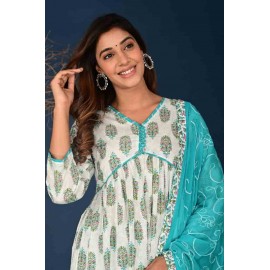 Cotton Kurti Pant with Dupatta