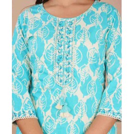 Cotton kurti pant with dupatta