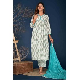 Cotton Kurti Pant with Dupatta