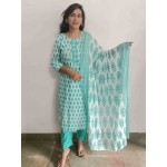 Cotton kurti pant with dupatta
