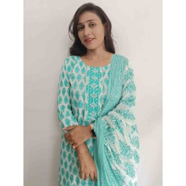 Cotton kurti pant with dupatta
