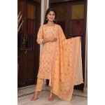 Capsule print kurti pant with dupatta