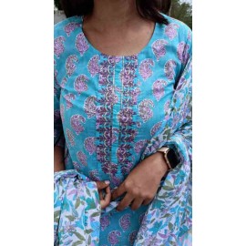 Cotton kurti Pant with Dupatta