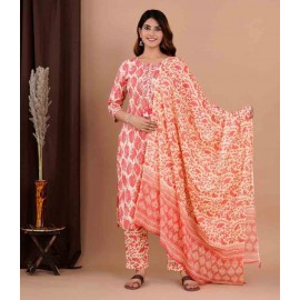 Cotton Kurti Pant with Dupatta