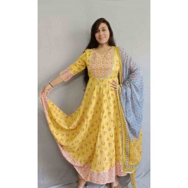 Heavy Reyon Anarkali Kurti Pant with Dupatta
