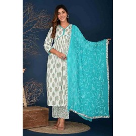 Cotton Kurti Pant with Dupatta