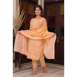 Capsule print kurti pant with dupatta