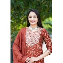 Modal Silk Kurti Pant with Dupatta