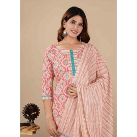 Cotton Kurti Pant with Dupatta