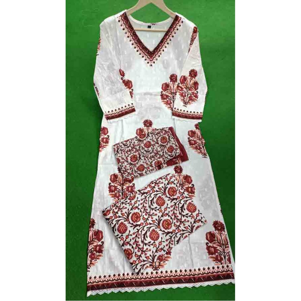 Cotton kurti Pant with Dupatta