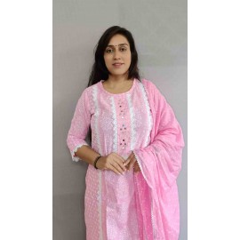 Cotton Kurti Pant with Dupatta