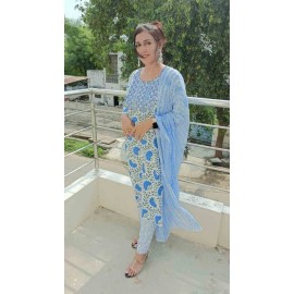 Rayon Kurti Pant with Dupatta