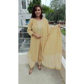 Cotton kurti Afgani Pant with Dupatta