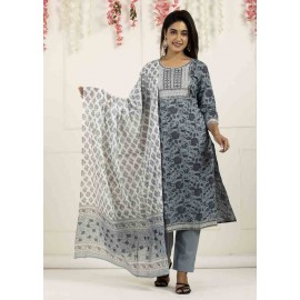 Cotton Kurti Pant with Dupatta