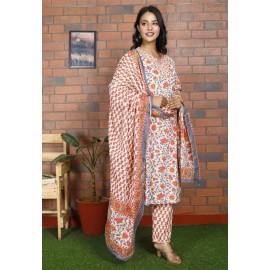 Cotton Kurti Pant with Dupatta