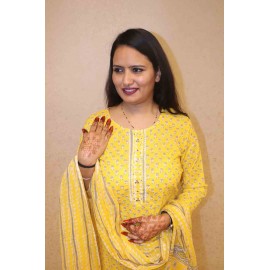 Cotton kurti Pant Dupatta