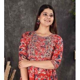 Rayon Anarkali Kurti With Embroidery work