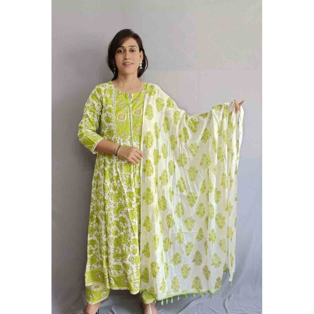 Heavy Reyon Anarkali Kurti Pant with Dupatta