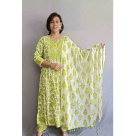 Heavy Reyon Anarkali Kurti Pant with Dupatta