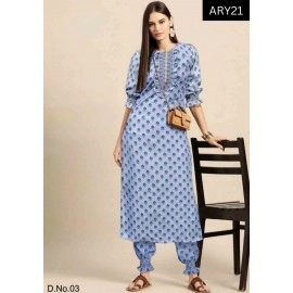 New Designer Printed Poly Rayon Kurti with Pant set