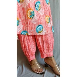 Rayon Kurti Afghani Pant with Handwork