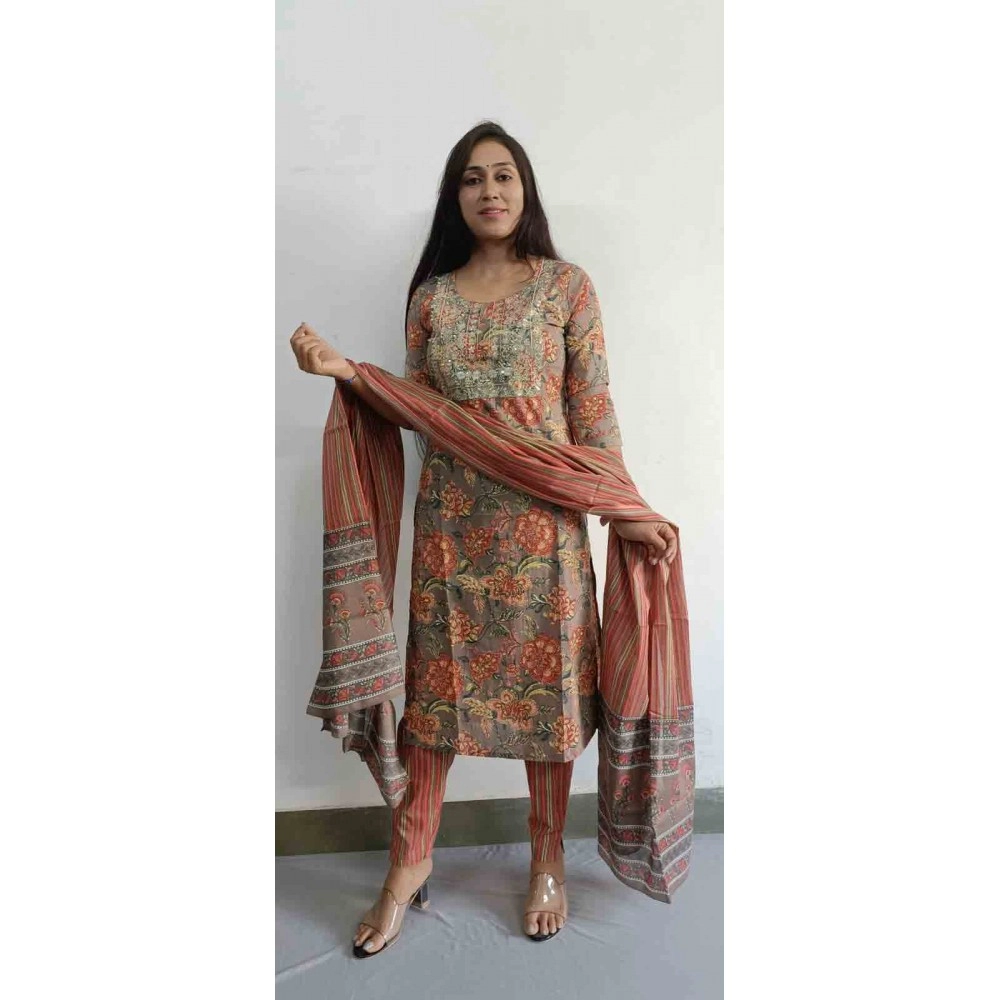 Cotton Kurti Pant with Dupatta