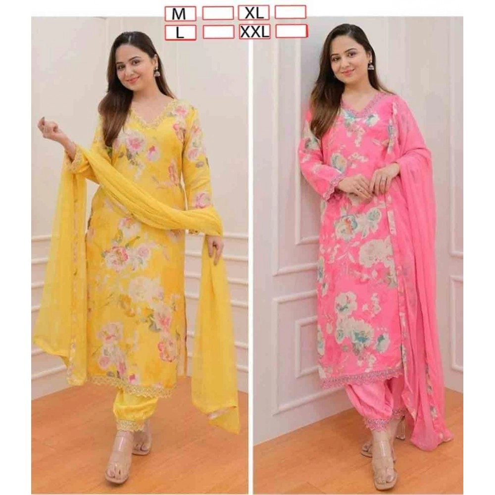 Cotton kurti Pant with Dupatta set