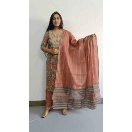 Cotton Kurti Pant with Dupatta