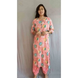 Rayon Kurti Afghani Pant with Handwork