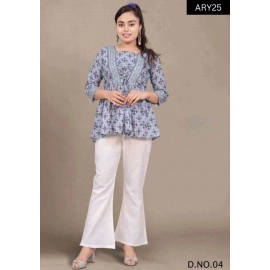  Wrinkle Cotton Top with Pant Set