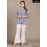 Wrinkle Cotton Top with Pant Set